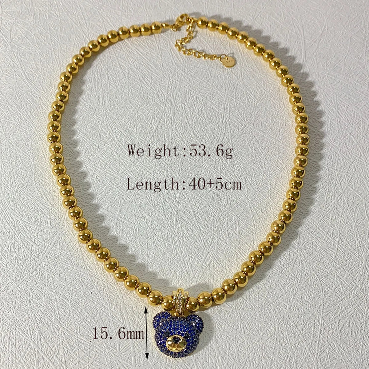 Wholesale Jewelry IG Style Simple Style Commute Little Bear 304 Stainless Steel Zircon Beaded Inlay Pendant Necklace