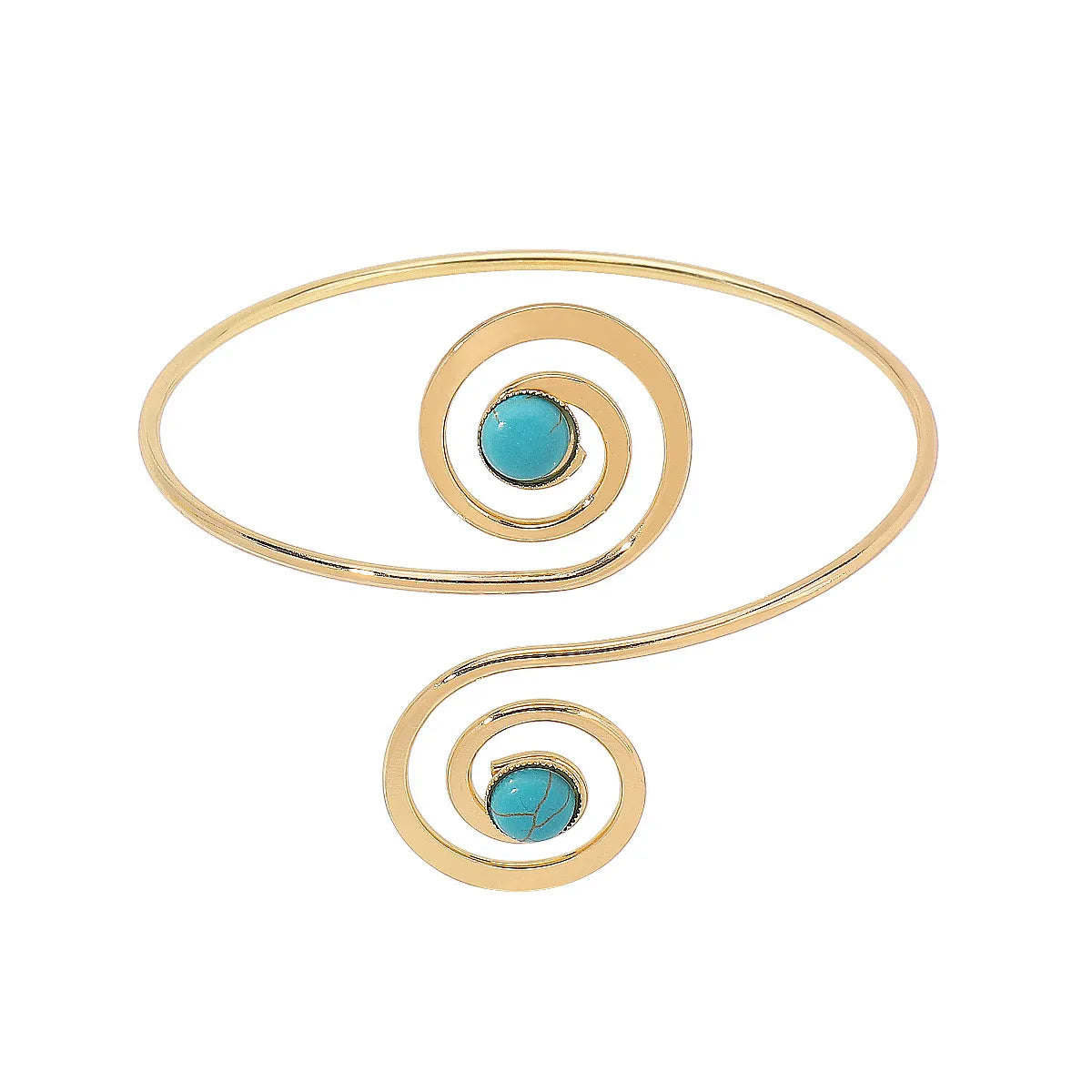 Wholesale Jewelry IG Style Simple Style Cool Style Geometric Metal Turquoise Inlay Arm Bracelet