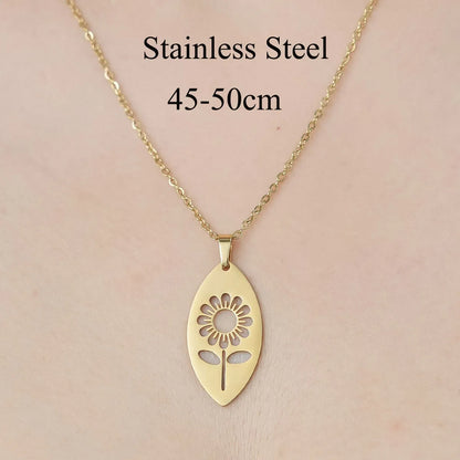 Wholesale Jewelry IG Style Simple Style Cross Sector Moon 201 Stainless Steel 18K Gold Plated Polishing Hollow Out Pendant Necklace