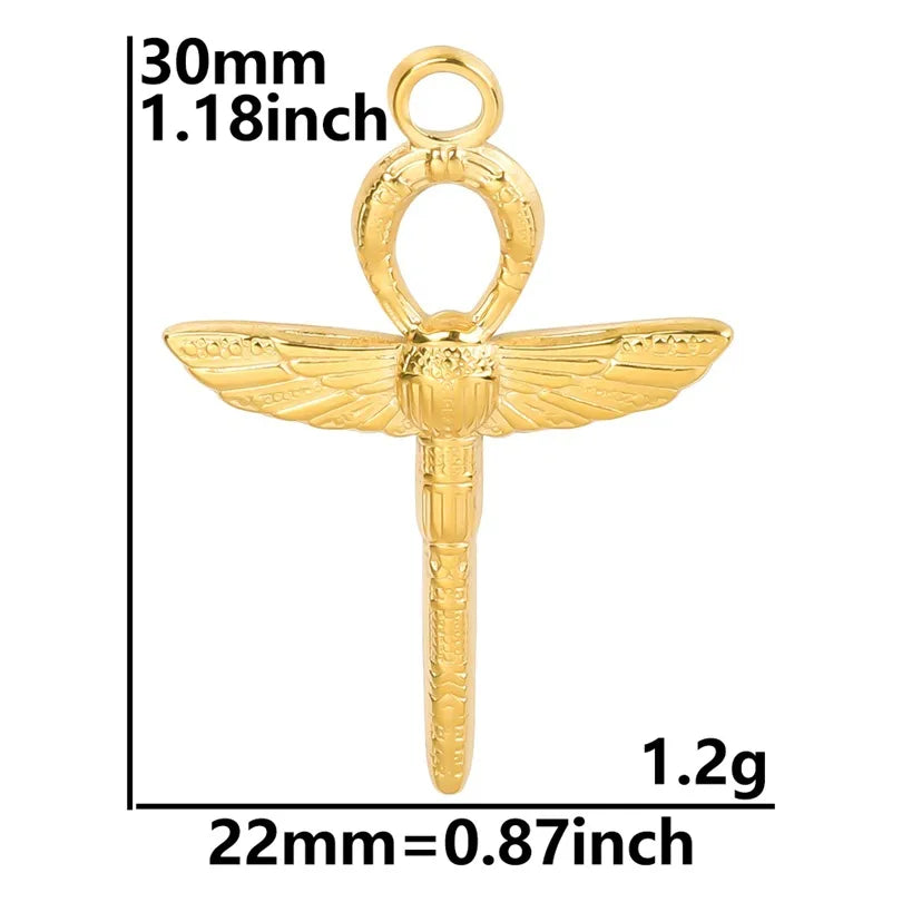 Wholesale Jewelry IG Style Simple Style Dragonfly 304 Stainless Steel 18K Gold Plated Plating Pendant Necklace Necklace Pendant