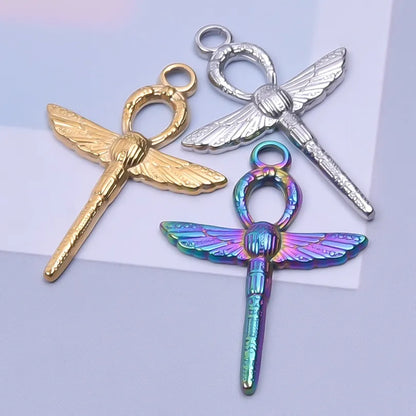 Wholesale Jewelry IG Style Simple Style Dragonfly 304 Stainless Steel 18K Gold Plated Plating Pendant Necklace Necklace Pendant