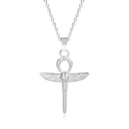 Wholesale Jewelry IG Style Simple Style Dragonfly 304 Stainless Steel 18K Gold Plated Plating Pendant Necklace Necklace Pendant