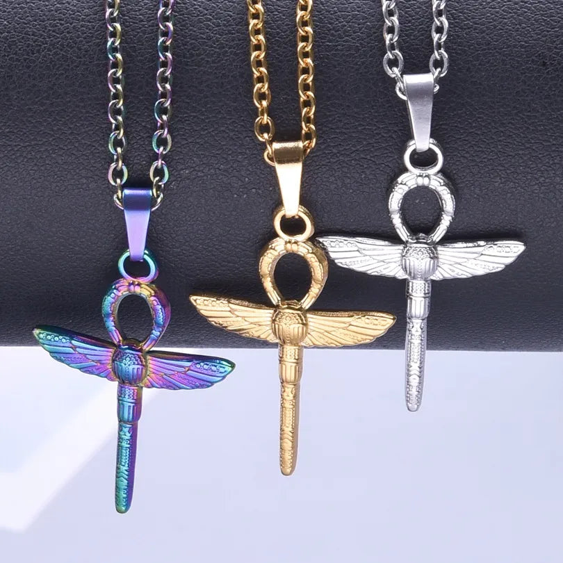 Wholesale Jewelry IG Style Simple Style Dragonfly 304 Stainless Steel 18K Gold Plated Plating Pendant Necklace Necklace Pendant