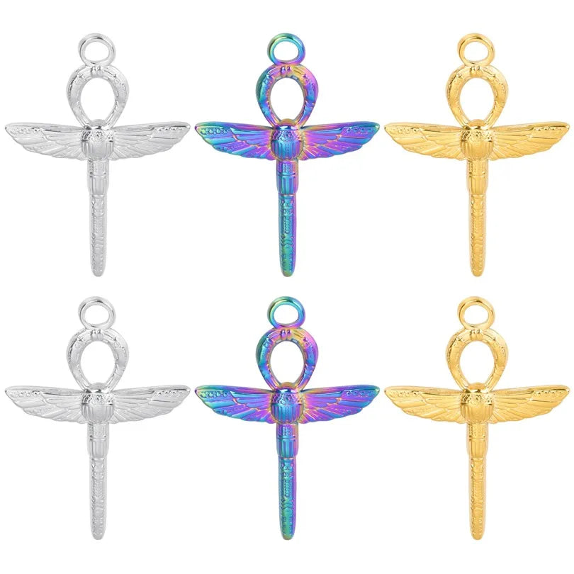 Wholesale Jewelry IG Style Simple Style Dragonfly 304 Stainless Steel 18K Gold Plated Plating Pendant Necklace Necklace Pendant