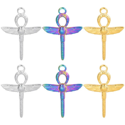 Wholesale Jewelry IG Style Simple Style Dragonfly 304 Stainless Steel 18K Gold Plated Plating Pendant Necklace Necklace Pendant