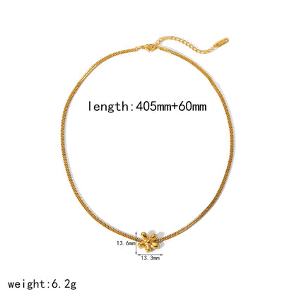 Wholesale Jewelry IG Style Simple Style Flower 304 Stainless Steel 18K Gold Plated Polishing Plating Jewelry Set