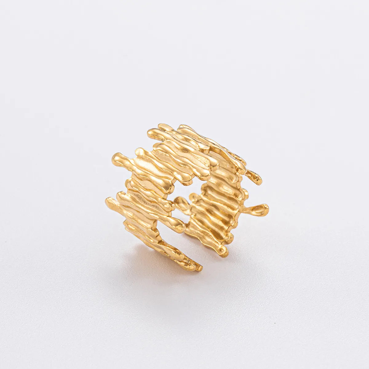 Wholesale Jewelry IG Style Simple Style Geometric 304 Stainless Steel Gold Plated Open Rings