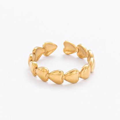 Wholesale Jewelry IG Style Simple Style Geometric 304 Stainless Steel Gold Plated Open Rings