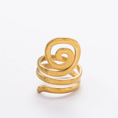 Wholesale Jewelry IG Style Simple Style Geometric 304 Stainless Steel Gold Plated Open Rings