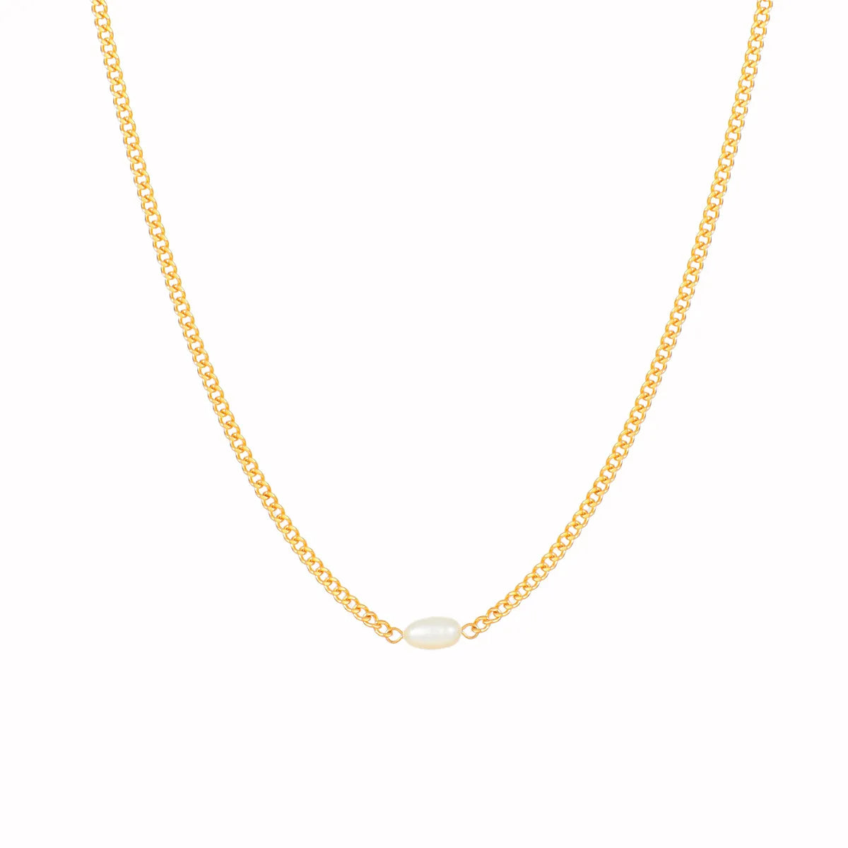 Wholesale Jewelry IG Style Simple Style Geometric 316L Stainless Steel  Freshwater Pearl 18K Gold Plated Necklace