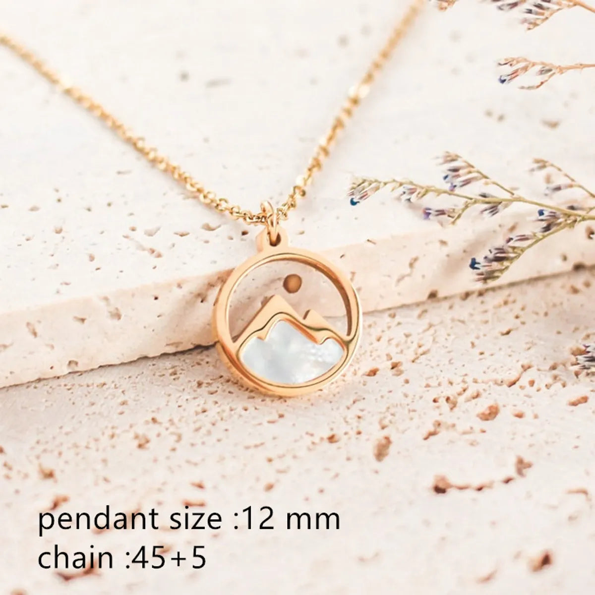 Wholesale Jewelry IG Style Simple Style Letter Mountain Heart Shape Titanium Steel Plating Pendant Necklace