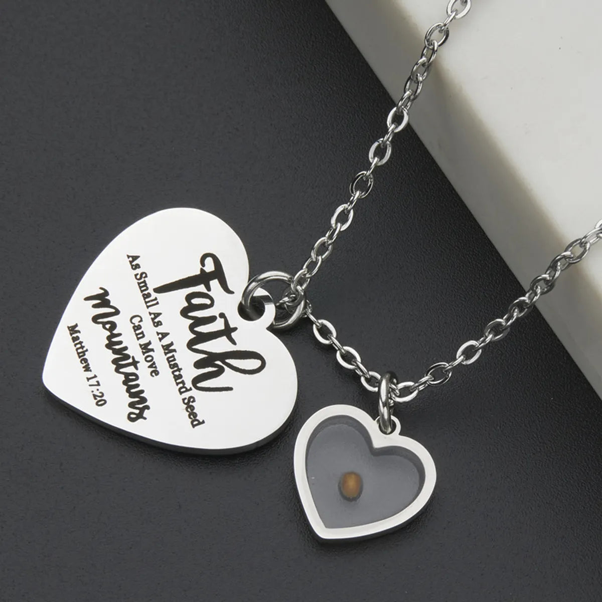 Wholesale Jewelry IG Style Simple Style Letter Mountain Heart Shape Titanium Steel Plating Pendant Necklace