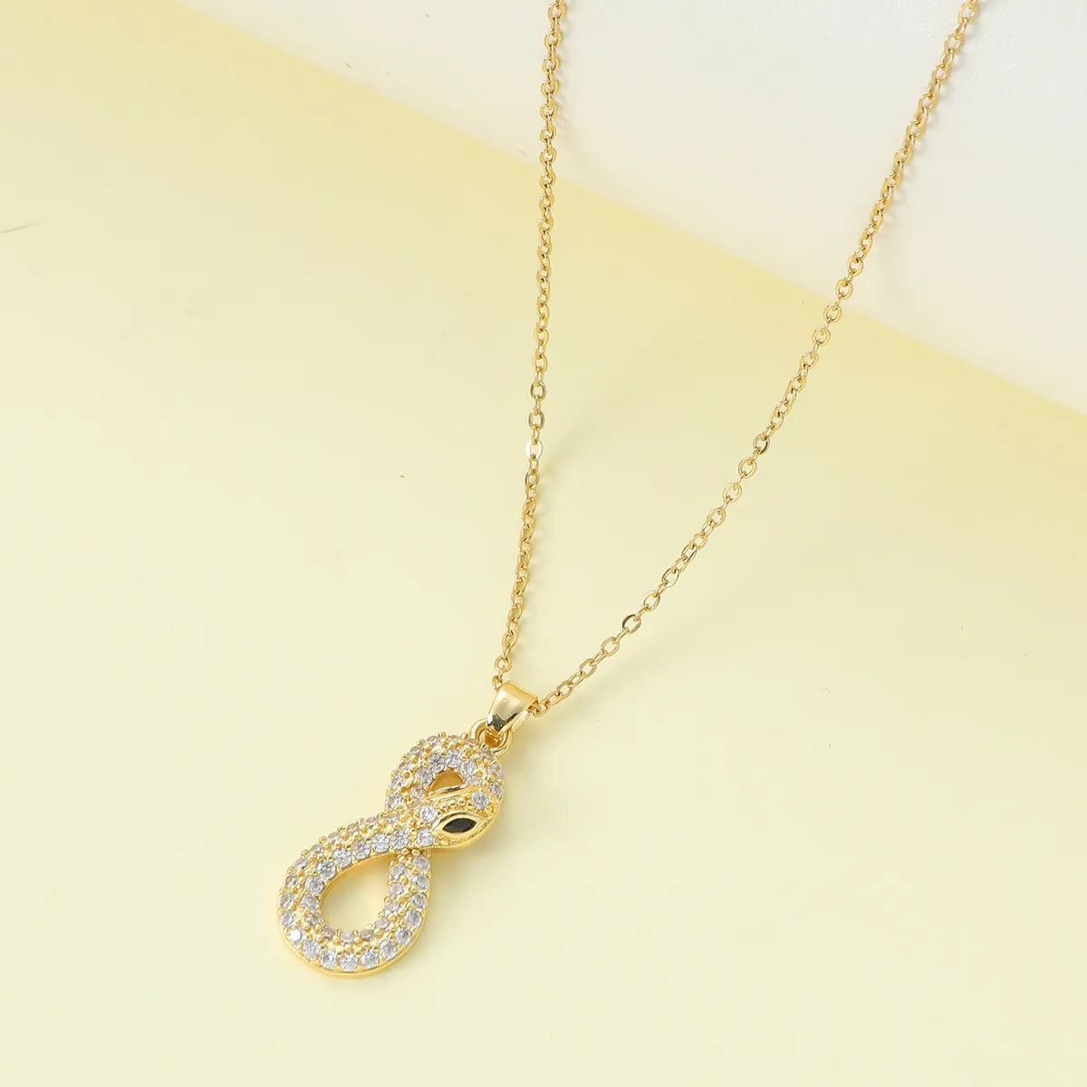 Wholesale Jewelry IG Style Simple Style Letter Star Snake Alloy Rhinestones Hollow Out Inlay Pendant Necklace