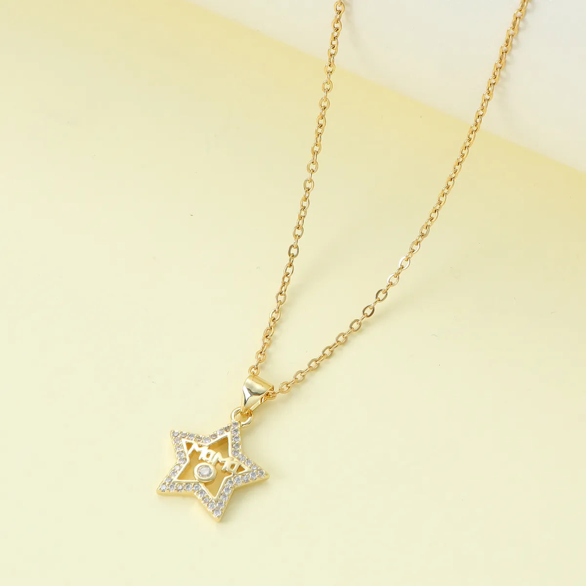 Wholesale Jewelry IG Style Simple Style Letter Star Snake Alloy Rhinestones Hollow Out Inlay Pendant Necklace