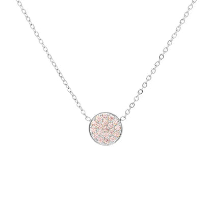 Wholesale Jewelry IG Style Simple Style Round 304 Stainless Steel Zircon 14K Gold Plated Inlay Necklace