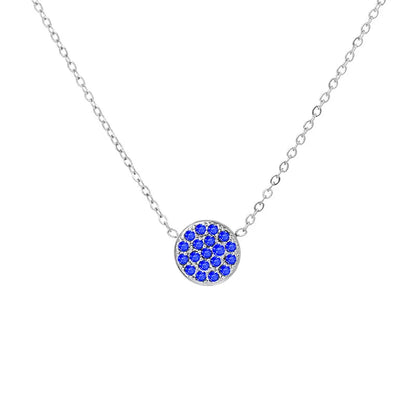 Wholesale Jewelry IG Style Simple Style Round 304 Stainless Steel Zircon 14K Gold Plated Inlay Necklace