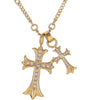 Wholesale Jewelry IG Style Simple Style Shiny Cross Titanium Steel Zircon Inlay Pendant Necklace