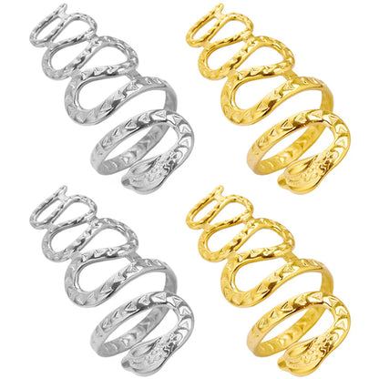 Wholesale Jewelry IG Style Simple Style Snake 304 Stainless Steel 18K Gold Plated Polishing Rings