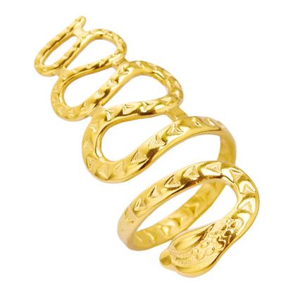 Wholesale Jewelry IG Style Simple Style Snake 304 Stainless Steel 18K Gold Plated Polishing Rings