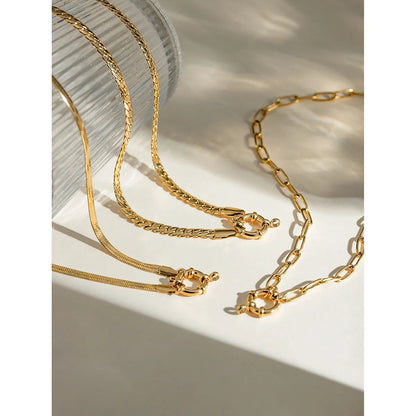 Wholesale Jewelry IG Style Simple Style Solid Color 304 Stainless Steel 18K Gold Plated Necklace