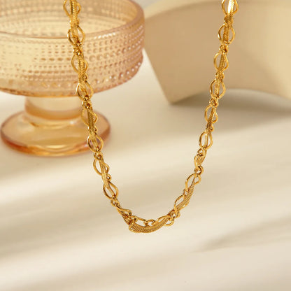 Wholesale Jewelry IG Style Simple Style Solid Color 304 Stainless Steel 18K Gold Plated Necklace