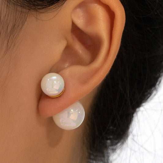 Wholesale Jewelry Ig Style Simple Style Solid Color Imitation Pearl Ear Studs