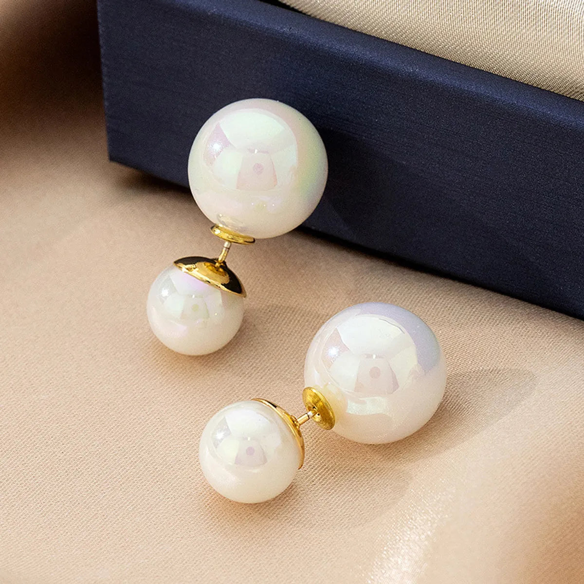 Wholesale Jewelry Ig Style Simple Style Solid Color Imitation Pearl Ear Studs