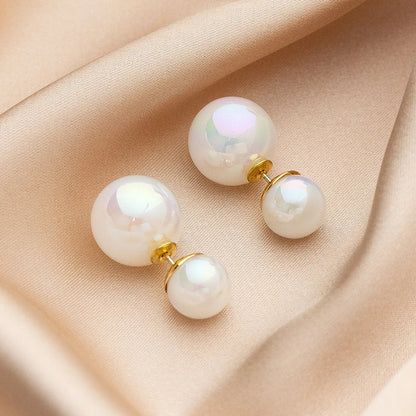 Wholesale Jewelry Ig Style Simple Style Solid Color Imitation Pearl Ear Studs