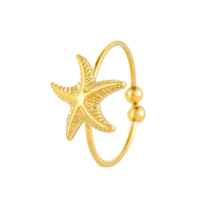 Wholesale Jewelry IG Style Simple Style Starfish Dolphin Shell 304 Stainless Steel 18K Gold Plated Toe Rings