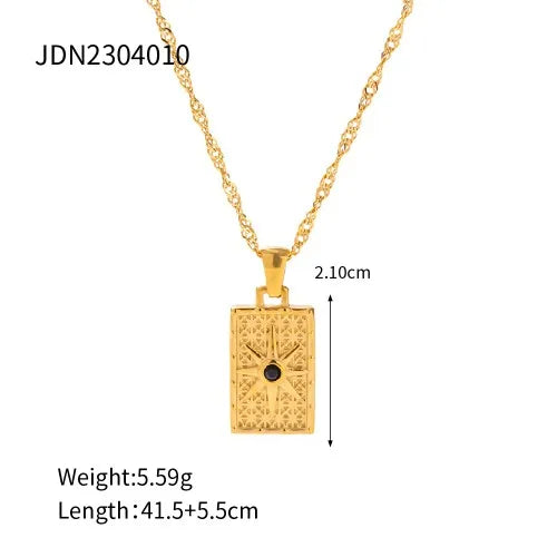 Wholesale Jewelry IG Style Simple Style Sun Star Moon 304 Stainless Steel Zircon Toggle Inlay Pendant Necklace