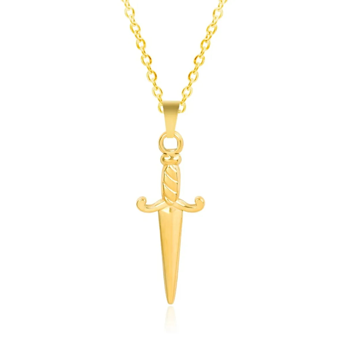 Wholesale Jewelry IG Style Simple Style Sword 304 Stainless Steel 18K Gold Plated Pendant Necklace Necklace Pendant