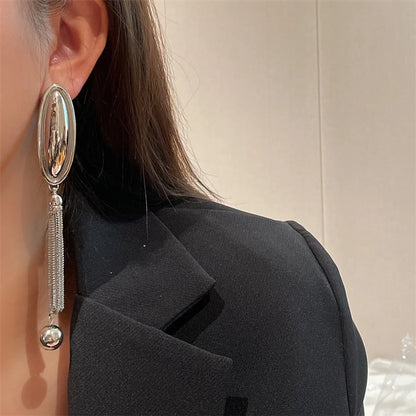 Wholesale Jewelry Ig Style Simple Style Tassel Solid Color Alloy Plating Drop Earrings