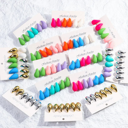 Wholesale Jewelry Ig Style Simple Style Water Droplets Arylic Spray Paint Ear Studs