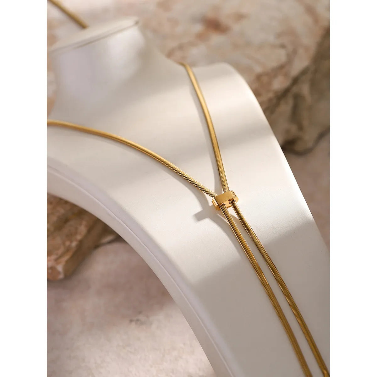 Wholesale Jewelry IG Style Simple Style Y-Shaped Geometric 304 Stainless Steel 18K Gold Plated Plating Pendant Necklace