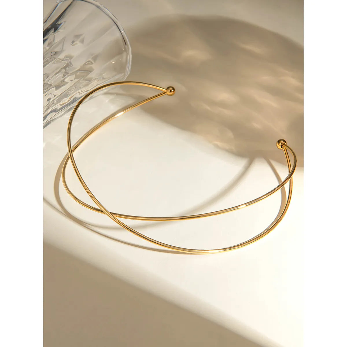 Wholesale Jewelry IG Style Solid Color 304 Stainless Steel 18K Gold Plated Plating Choker