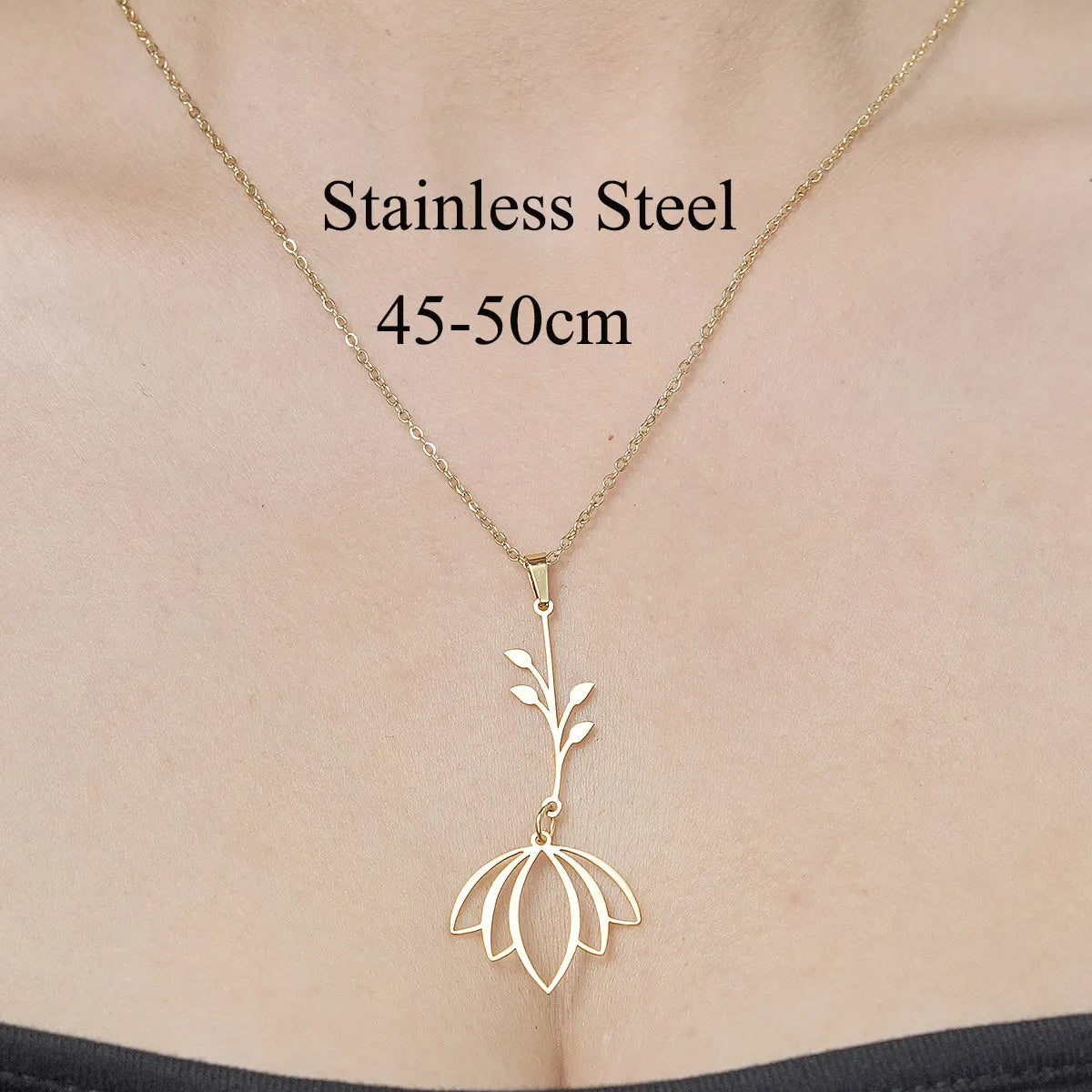 Wholesale Jewelry IG Style Star Heart Shape Flower 201 Stainless Steel 18K Gold Plated Polishing Plating Pendant Necklace