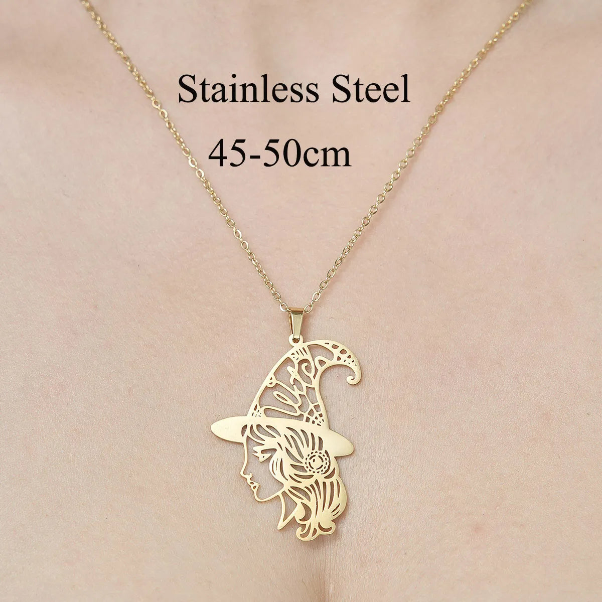 Wholesale Jewelry IG Style Star Moon 201 Stainless Steel 18K Gold Plated Polishing Plating Pendant Necklace