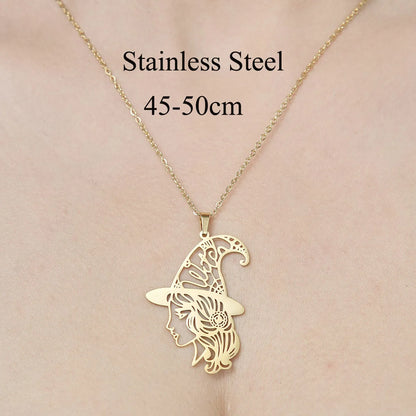 Wholesale Jewelry IG Style Star Moon 201 Stainless Steel 18K Gold Plated Polishing Plating Pendant Necklace