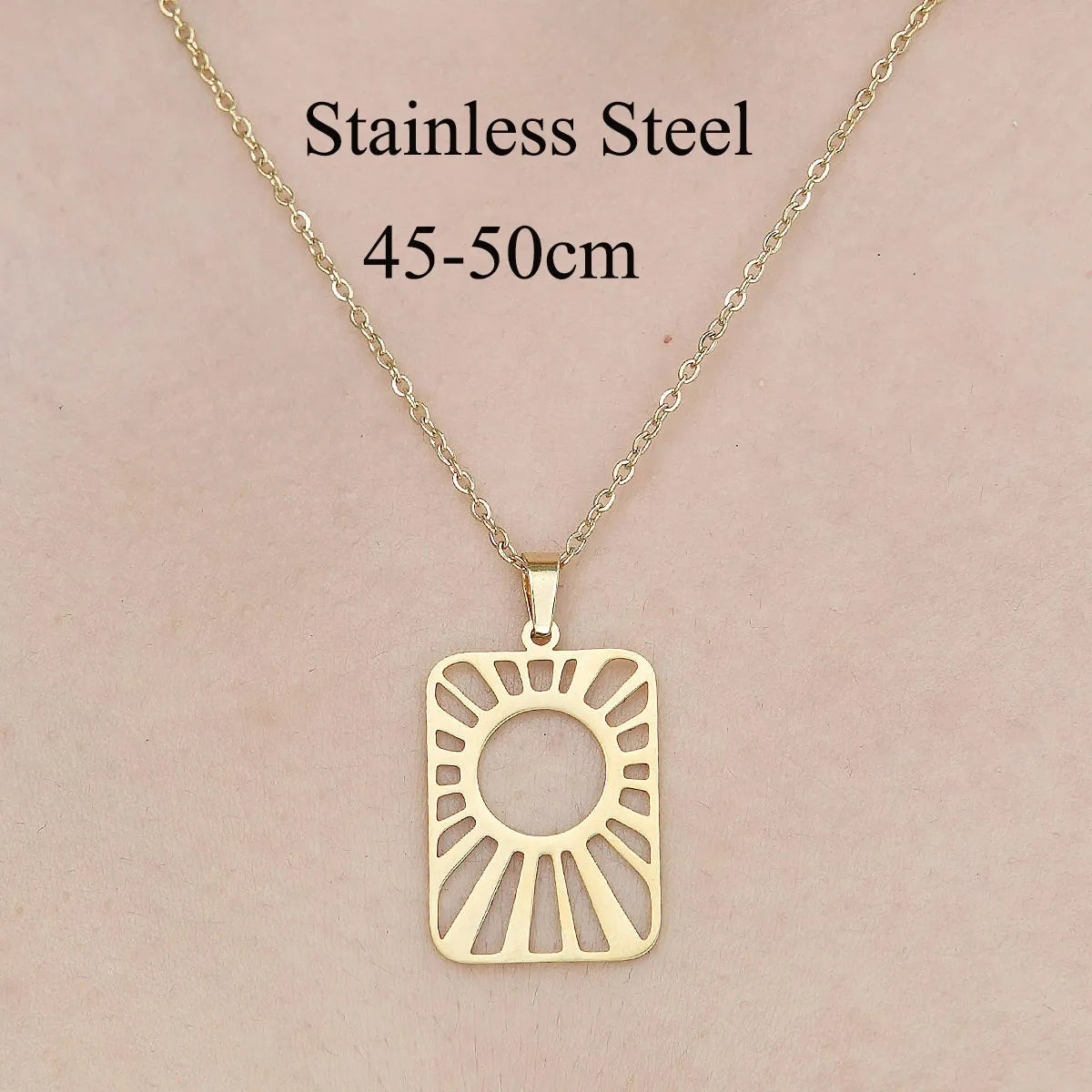 Wholesale Jewelry IG Style Star Moon 201 Stainless Steel 18K Gold Plated Polishing Plating Pendant Necklace