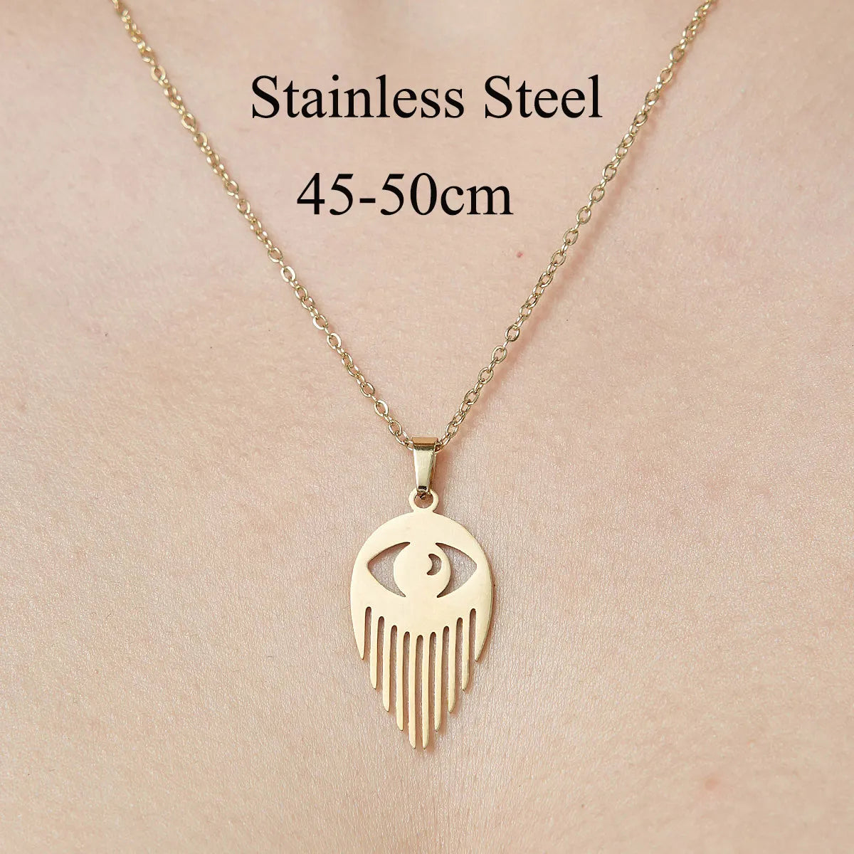 Wholesale Jewelry IG Style Star Moon 201 Stainless Steel 18K Gold Plated Polishing Plating Pendant Necklace