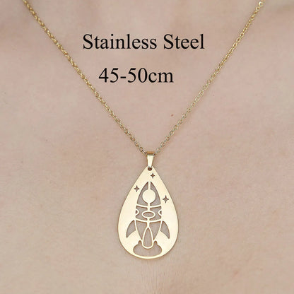 Wholesale Jewelry IG Style Star Moon 201 Stainless Steel 18K Gold Plated Polishing Plating Pendant Necklace