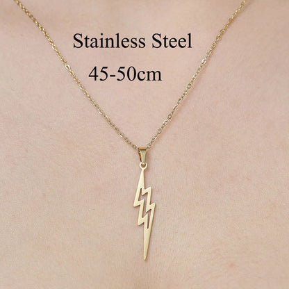 Wholesale Jewelry IG Style Star Moon 201 Stainless Steel 18K Gold Plated Polishing Plating Pendant Necklace