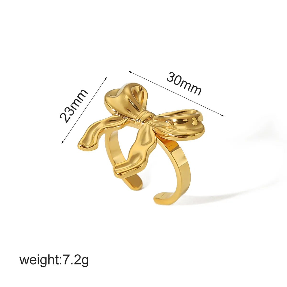 Wholesale Jewelry IG Style Sweet Bow Knot 304 Stainless Steel 18K Gold Plated Polishing Rings Earrings Necklace