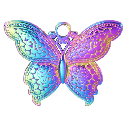 Wholesale Jewelry IG Style Sweet Butterfly 304 Stainless Steel 18K Gold Plated Pendant Necklace Necklace Pendant