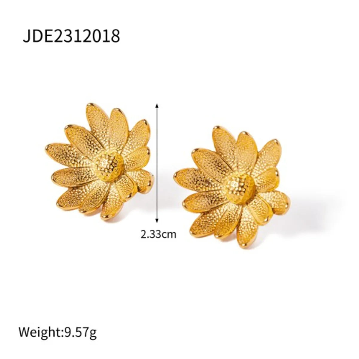 Wholesale Jewelry IG Style Sweet Daisy 304 Stainless Steel 18K Gold Plated Enamel Rings Earrings Necklace