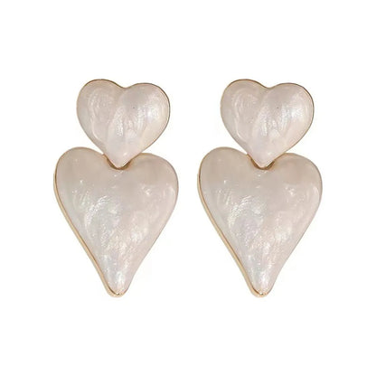 Wholesale Jewelry Ig Style Sweet Heart Shape Alloy Enamel Drop Earrings