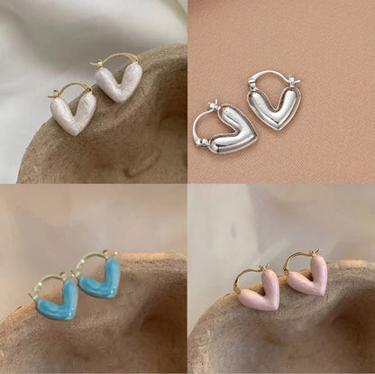 Wholesale Jewelry Ig Style Sweet Heart Shape Alloy Plating Earrings