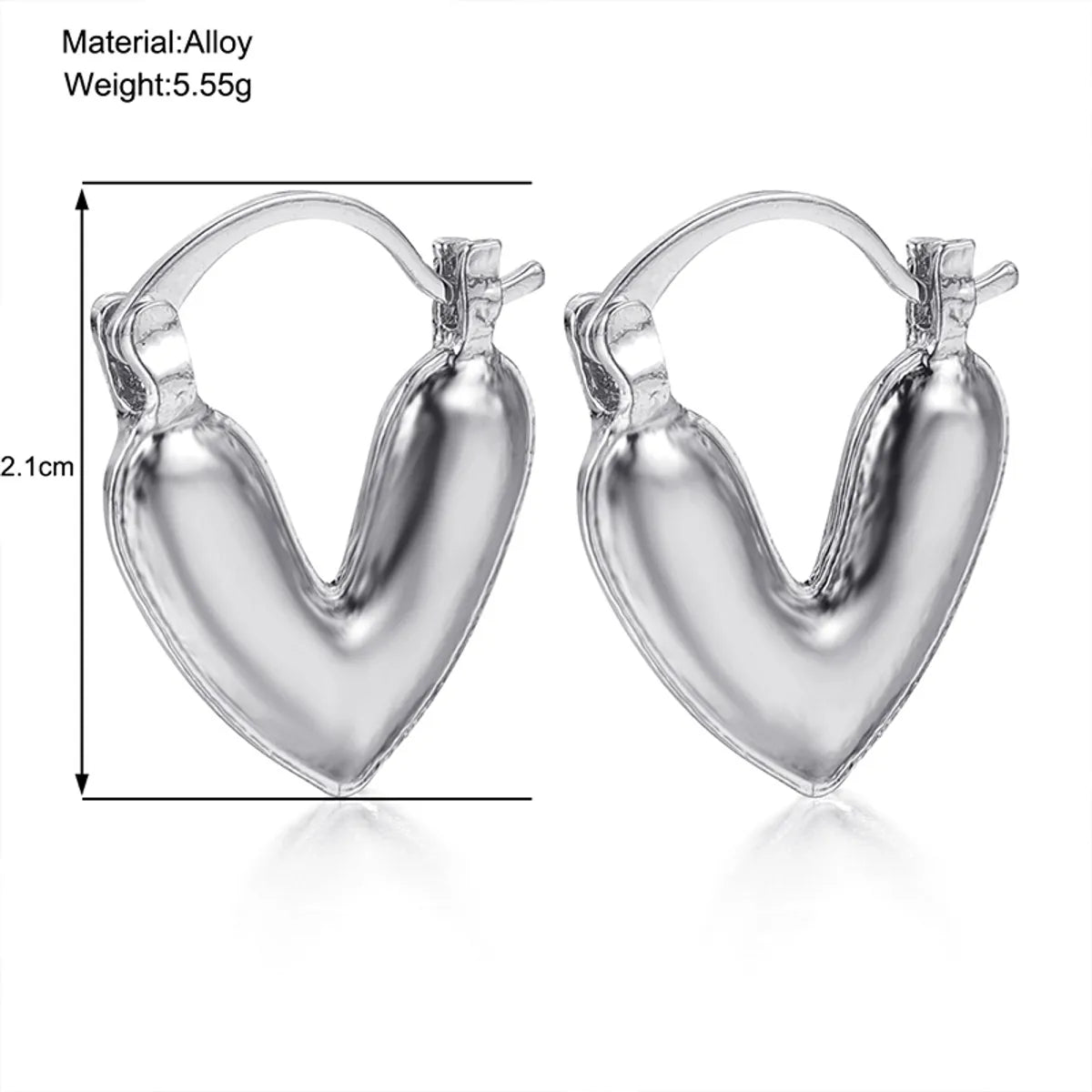 Wholesale Jewelry Ig Style Sweet Heart Shape Alloy Plating Earrings