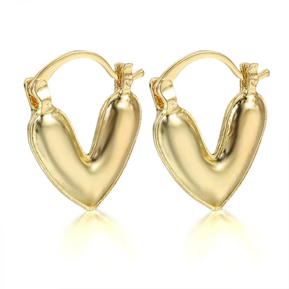 Wholesale Jewelry Ig Style Sweet Heart Shape Alloy Plating Earrings