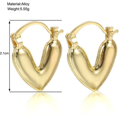 Wholesale Jewelry Ig Style Sweet Heart Shape Alloy Plating Earrings